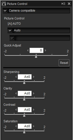 Панель Picture Control в Nikon Capture NX-D