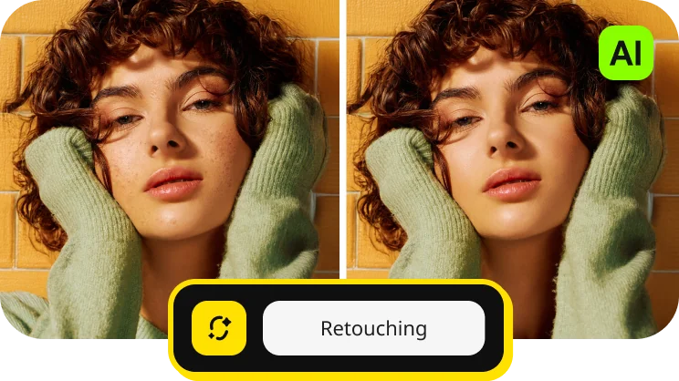 Movavi Picverse Photo Editor — AI-ретушь портрета