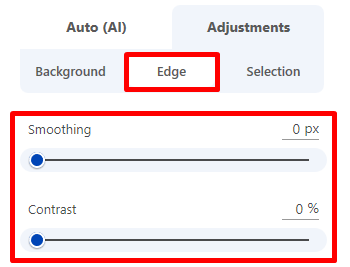 Настройки Edge: Smoothing и Contrast