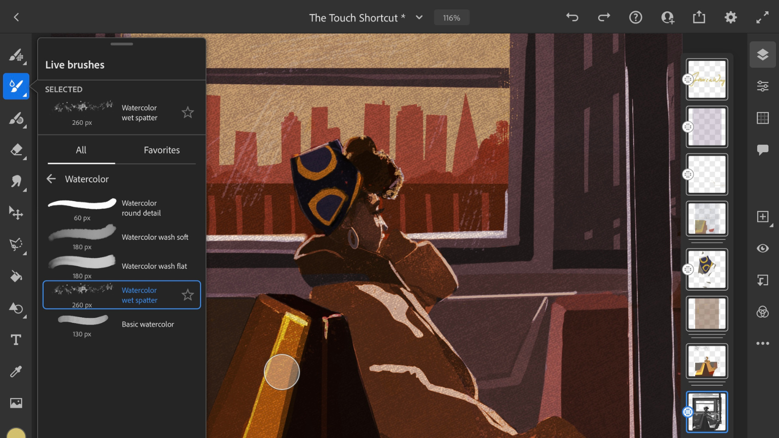 Adobe Fresco: панель Live Brushes и акварельные кисти