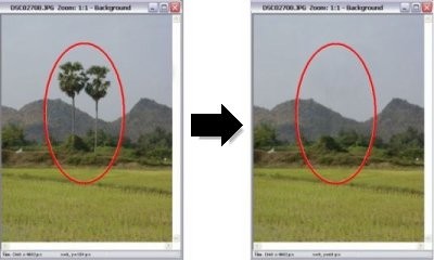 Photo Pos Pro — пример удаления объекта инструментом Clone Brush