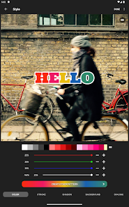 Phonto — вкладки COLOR, STROKE, SHADOW, BACKGROUND, SPACING
