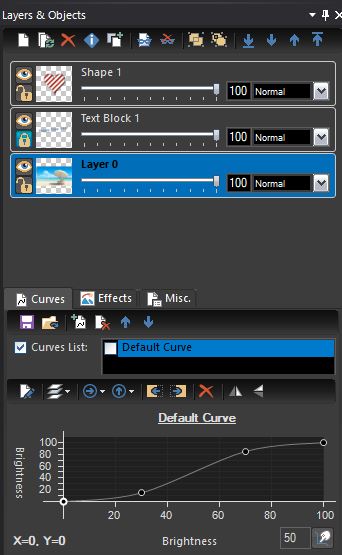 Photo Pos Pro — окно Layers & Objects