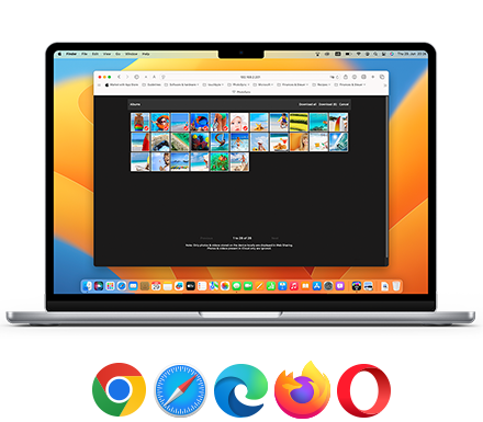 PhotoSync Web Browser Access: доступ к альбомам телефона через браузер