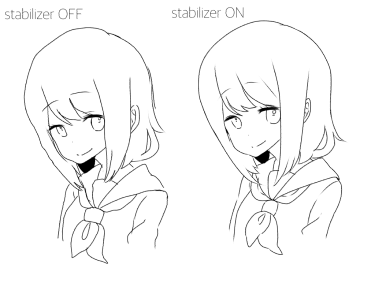 Сравнение lineart со Stabilizer OFF и Stabilizer ON