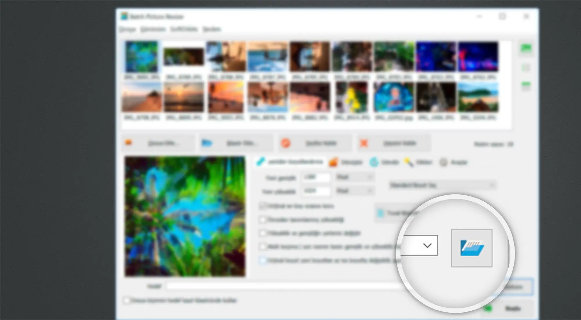 Выбор папки назначения в SoftOrbits Batch Picture Resizer