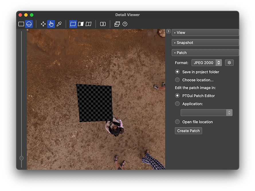 Detail Viewer в PTGui Pro с панелью Patch