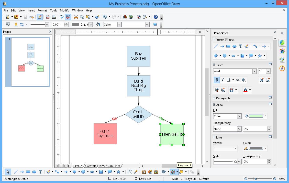 Интерфейс Apache OpenOffice Draw