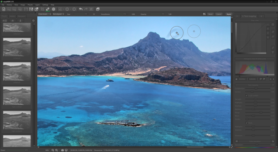 Clone & Healing tool в EasyHDR