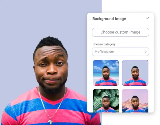 Retoucher Online: выбор фонового изображения и категории Background Image