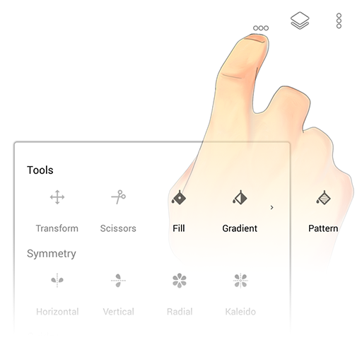 Инструменты Fill, Gradient и Pattern в Infinite Painter