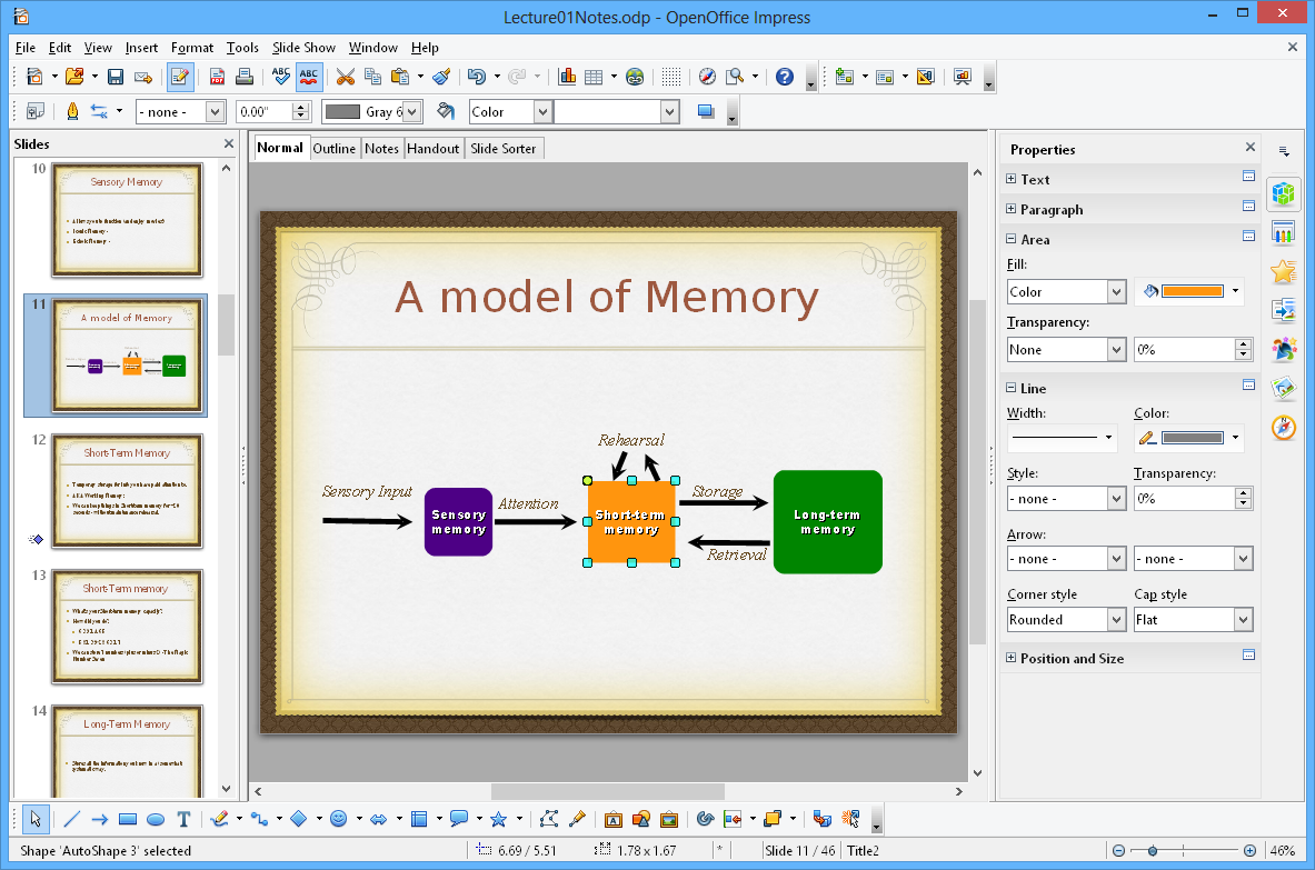 Интерфейс Apache OpenOffice Impress
