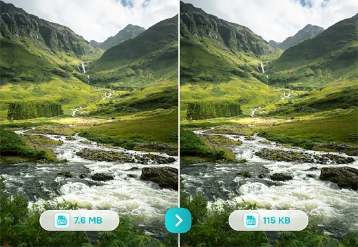 Пример сжатия изображения в инструментах Фоторики
