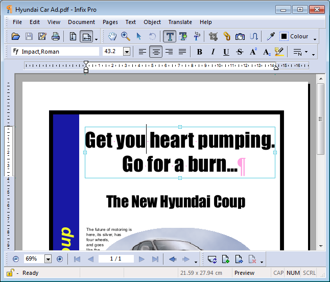 Редактирование текста в Infix Pro PDF Editor через Text tool