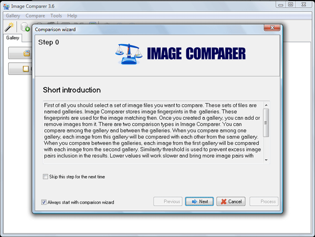 Comparison Wizard в Image Comparer