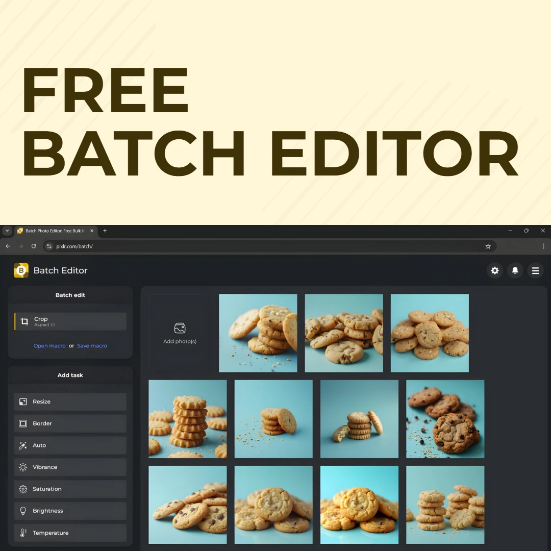 Pixlr Batch Editor: пакетная обработка серии изображений