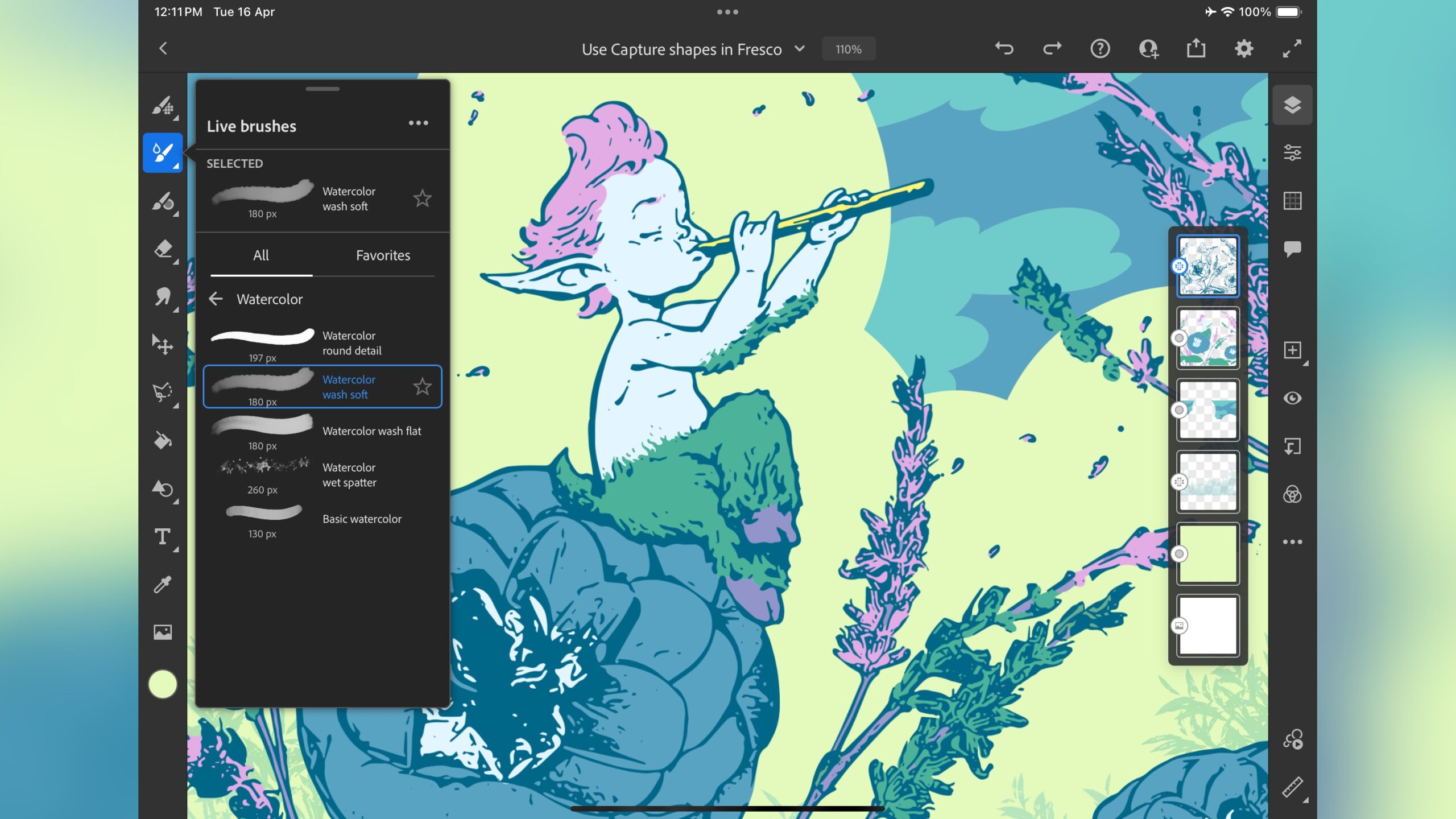 Adobe Fresco: рабочая область, Live Brushes, слои и панель инструментов